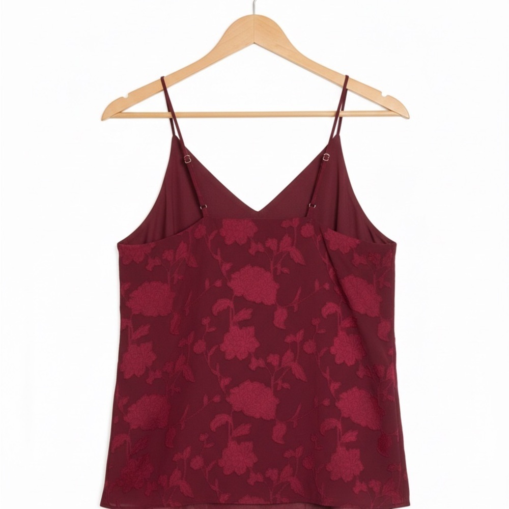 LOFT Burgundy Floral Camisole - Picture 2 of 5